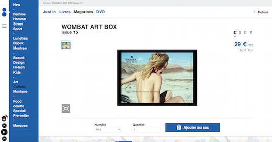 Wombat dans le e-shop de colette